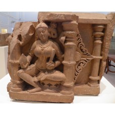 Lady figure statue, cross seat and sun rays necklace